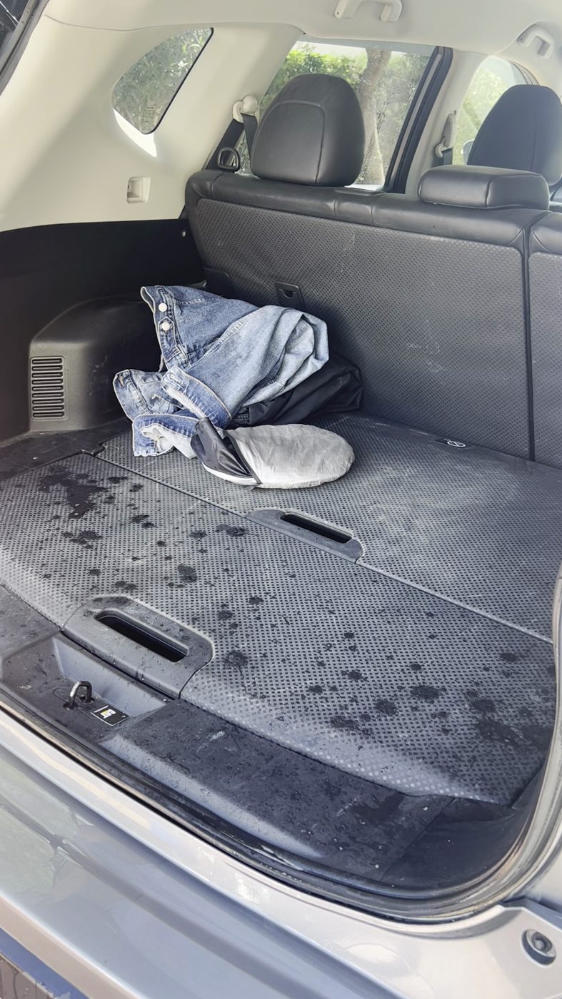 Nissan boot before detailing